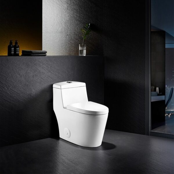 Altair T280 Savona Dual Flush Elongated One-Piece Toilet with Seat - White