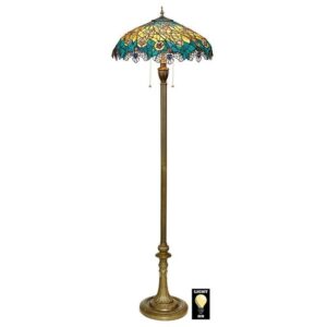 Design Toscano TF10016 Art Nouveau 21 1/2 Inch Peacock Floor Lamp