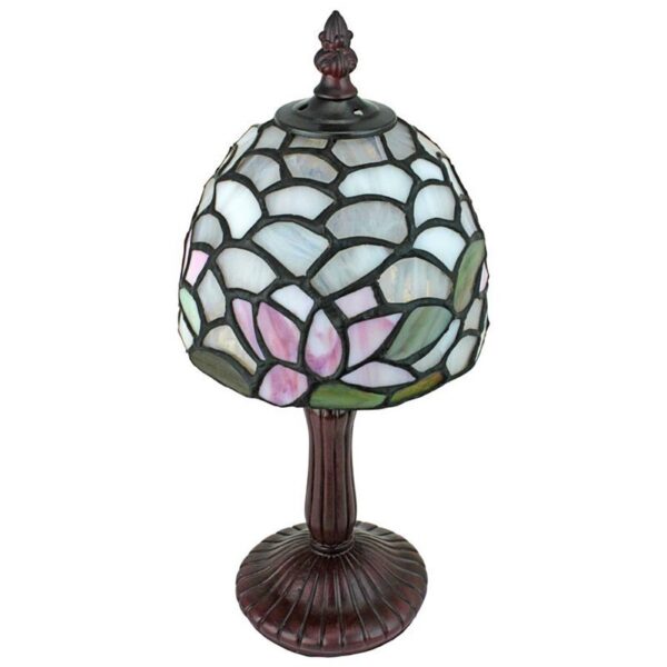 Design Toscano TF10039 5 1/2 Inch Lotus Flower Petite Stained Glass Lamp