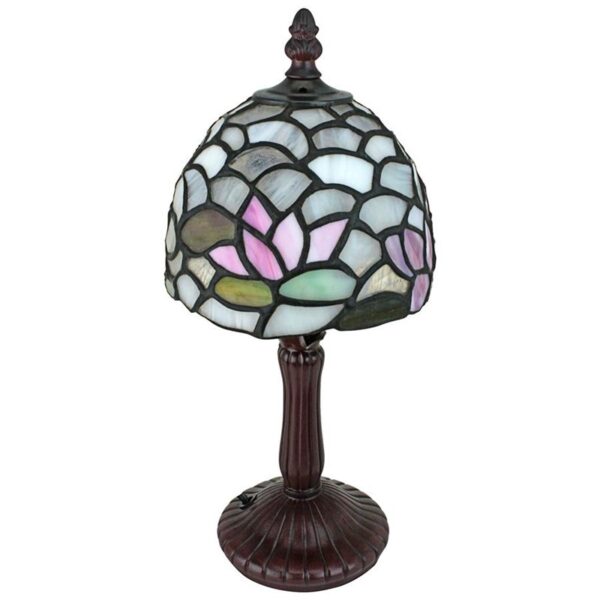 Design Toscano TF10039 5 1/2 Inch Lotus Flower Petite Stained Glass Lamp