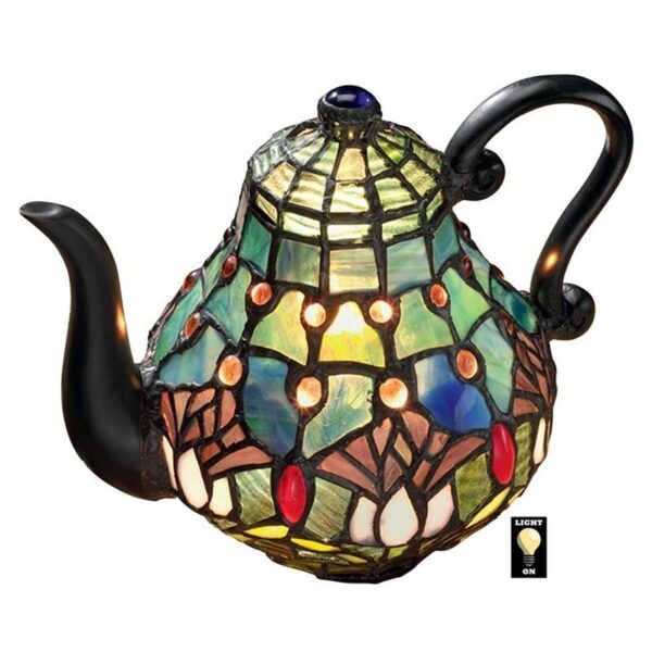 Design Toscano TF10042 9 1/2 Inch Teapot Stained Glass Lamp