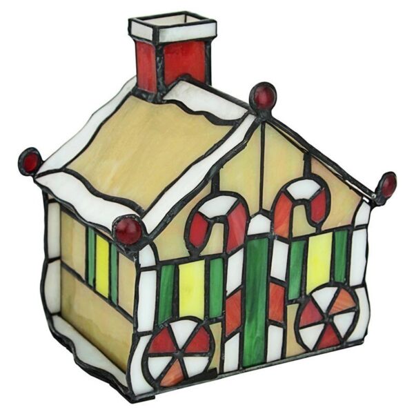 Design Toscano TF10048 5 Inch Gingerbread House Stained Glass Lamp