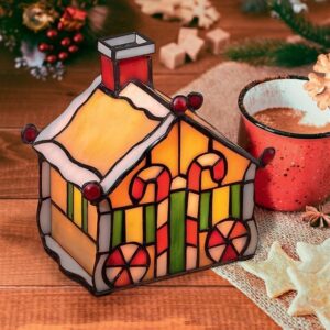 Design Toscano TF10048 5 Inch Gingerbread House Stained Glass Lamp