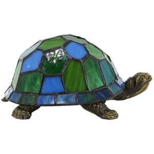 Design Toscano TF10057 8 Inch Stained Glass Turtle Lamp - Blue