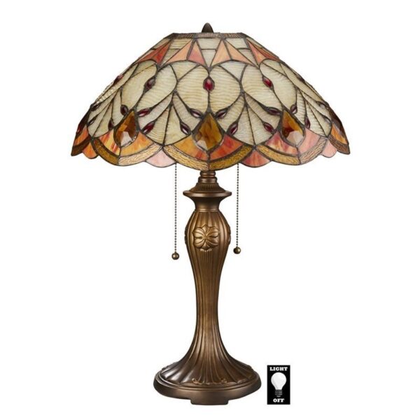 Design Toscano TF85002 17 Inch Flowing Buds Stained Glass Table Lamp