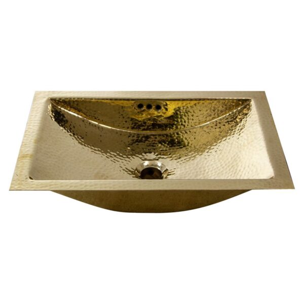 Nantucket Sinks TRB-OF 19.8 Inch Brass Hammered Brightwork Single Bowl Sink