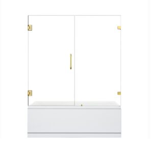 Altair TS80660-HI Roisin 60 x 58 Inch Frameless Hinged Tub Door with Clear Glass