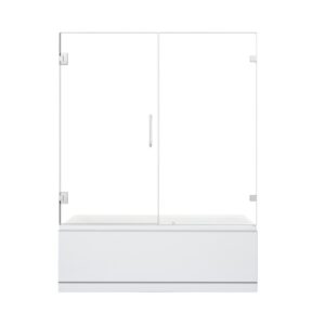 Altair TS80660-HI Roisin 60 x 58 Inch Frameless Hinged Tub Door with Clear Glass