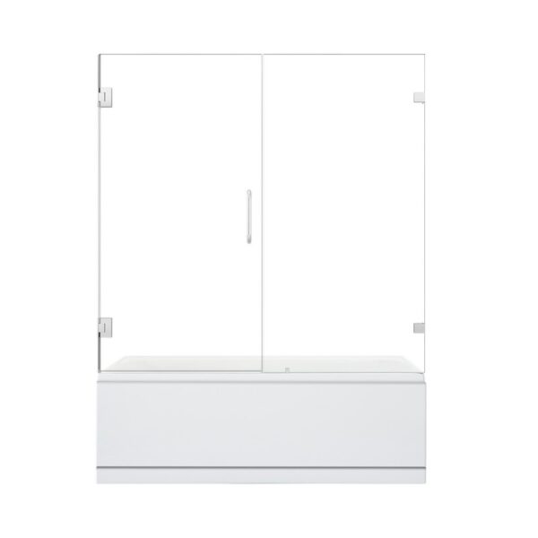 Altair TS80660-HI Roisin 60 x 58 Inch Frameless Hinged Tub Door with Clear Glass