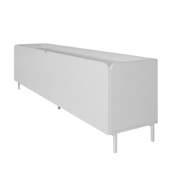 Manhattan Comfort Mid-Century Modern Bogardus 70.86 TV Stand with 4 Shelves in White