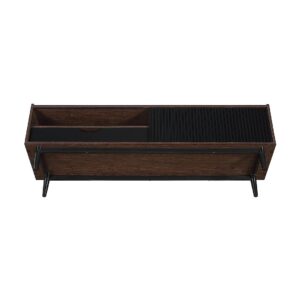 Manhattan Comfort Duane 59.25 Modern Ribbed TV Stand in Dark Brown and Black