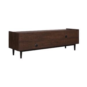 Manhattan Comfort Duane 59.25 Modern Ribbed TV Stand in Dark Brown and Navy Blue