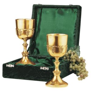 Design Toscano TV98747 3 Inch Brass Grape Harvest Goblets with Box, Set of 2