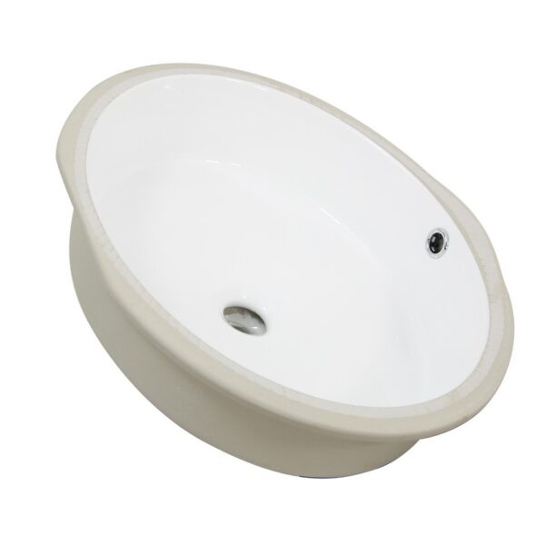 Nantucket Sinks UM-16CW Great Point 19 Inch Undermount Oval Sink in White