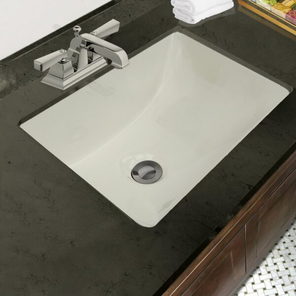 Nantucket Sinks UM-1611-B Great Point Rectangle Ceramic Undermount Bathroom Sink - Bisque