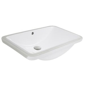 Nantucket Sinks UM-2112-W 23-1/2 Inch Rectangular Undermount Ceramic Vanity Sink in White