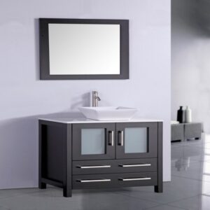 Legion Furniture WA7836E 36 Inch Solid Wood Vanity Set with Mirror in Espresso, No Faucet