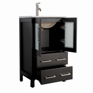 Legion Furniture WA7930E 30 Inch Solid Wood Vanity Set with Mirror in Espresso, No Faucet