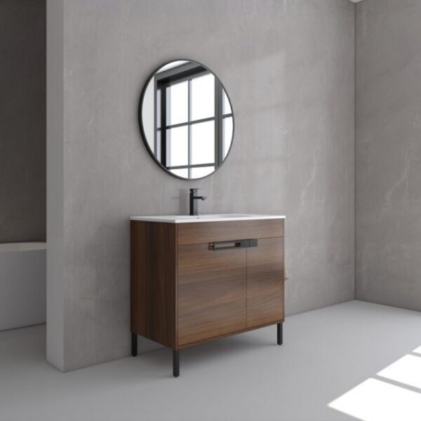 Legion Furniture WC2303-36-KD 36 Inch Freestanding Single Sink Bathroom Vanity in Natural Wood with SMC Top