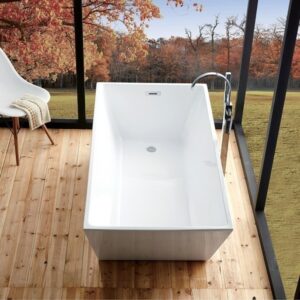 Legion Furniture WE6844 67 Inch White Acrylic Tub, No Faucet