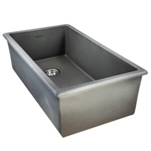 Nantucket Sinks Wellfleet-3419Concrete Cape 34 1/4 Inch Single Bowl Fireclay Undermount or Topmount Kitchen Sink in Concrete