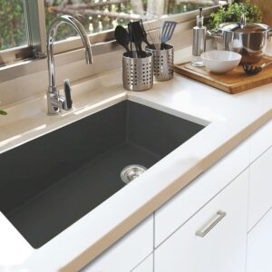 Nantucket Sinks Wellfleet-3419MatteBlack Cape 34 1/4 Inch Fireclay Kitchen Sink in Matte Black