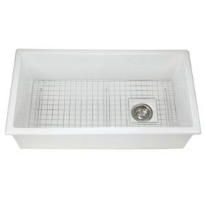 Nantucket Sinks Wellfleet-3419W Cape 34 1/4 Inch Undermount Fireclay Kitchen Sink