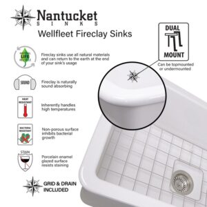 Nantucket Wellfleet-2719W Cape Collection 27-Inch Undermount Fireclay Kitchen Sink Wellfleet