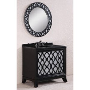 Legion Furniture WH2838 Vanity 38 Inch Solid Wood Sink Vanity With Granite Top-No Faucet And Backplash in Black