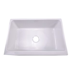 Nantucket Sinks WH3018FCL Cape Collection 29.5 Inch Reversible Single Bowl Undermount Fireclay Farmhouse Kitchen Sink