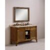 Legion Furniture WH3660 Vanity 60 Inch Solid Wood Sink Vanity With Marble-No Faucet in Light Brown