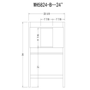 Legion Furniture WH5824-W 24 Inch Wood Vanity in Matt White with Ceramic Top, No Faucet