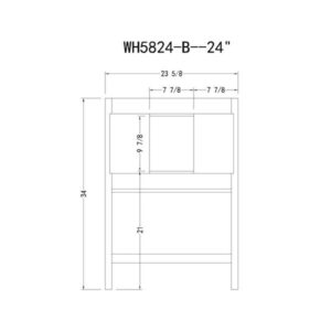 Legion Furniture WH5824-W 24 Inch Wood Vanity in Matt White with Ceramic Top, No Faucet