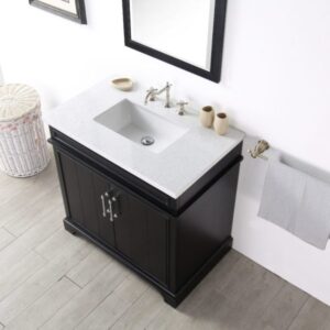 Legion Furniture WH7736-E 36 Inch Vanity in Espresso with Quartz Top, No Faucet