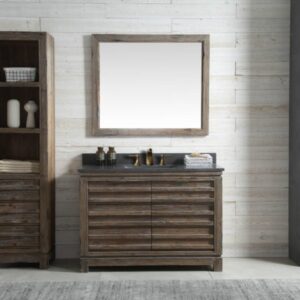 Legion Furniture WH8448 48 Inch Wood Vanity in Brown with Marble  Top, No Faucet