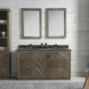 Legion Furniture WH8560 60 Inch Wood Vanity in Brown with Marble  Top, No Faucet