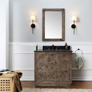 Legion Furniture WH8736 36 Inch Wood Vanity in Brown with Marble  Top, No Faucet