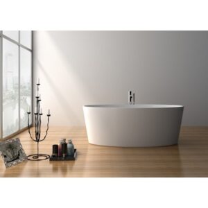 Legion Furniture WJ8617-W 63 Inch White Matt Solid Surface Tub, No Faucet