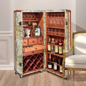 Design Toscano WL4001 20 1/2 Inch Italian World Map Cocktail Trunk