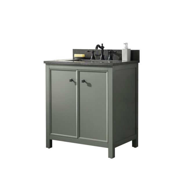 Legion Furniture WLF2130-PG 30 Inch Pewter Green Finish Sink Vanity Cabinet with Blue Lime Stone Top