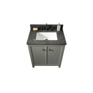 Legion Furniture WLF2130-PG 30 Inch Pewter Green Finish Sink Vanity Cabinet with Blue Lime Stone Top