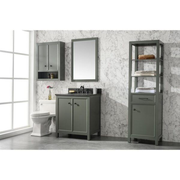 Legion Furniture WLF2130-PG 30 Inch Pewter Green Finish Sink Vanity Cabinet with Blue Lime Stone Top