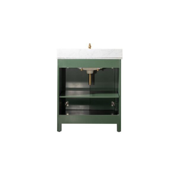 Legion Furniture WLF2130-VG 30 Inch Vogue Green Finish Sink Vanity Cabinet with Carrara White Top