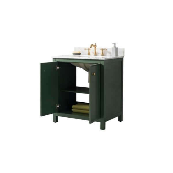 Legion Furniture WLF2130-VG 30 Inch Vogue Green Finish Sink Vanity Cabinet with Carrara White Top