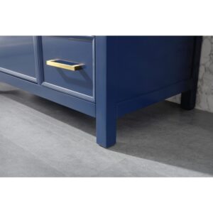 Legion Furniture WLF2136-B 36 Inch Blue Finish Sink Vanity Cabinet with Carrara White Top