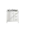 Legion Furniture WLF2136-W 36 Inch White Finish Sink Vanity Cabinet with Carrara White Top