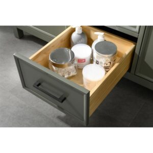 Legion Furniture WLF2154-PG 54 Inch Pewter Green Finish Double Sink Vanity Cabinet with Blue Lime Stone Top