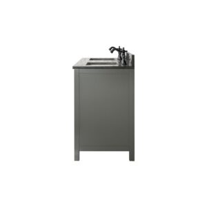 Legion Furniture WLF2160D-PG 60 Inch Pewter Green Finish Double Sink Vanity Cabinet with Blue Lime Stone Top