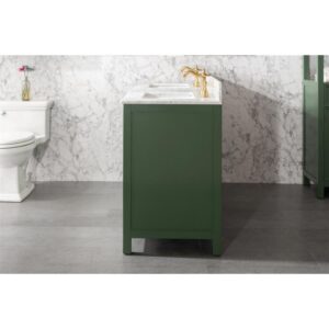 Legion Furniture WLF2160D-VG 60 Inch Vogue Green Finish Double Sink Vanity Cabinet with Carrara White Top