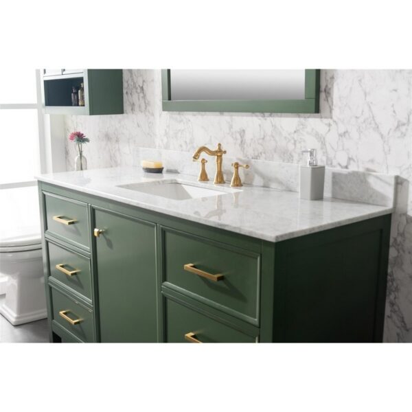 Legion Furniture WLF2160S-VG 60 Inch Vogue Green Finish Single Sink Vanity Cabinet with Carrara White Top